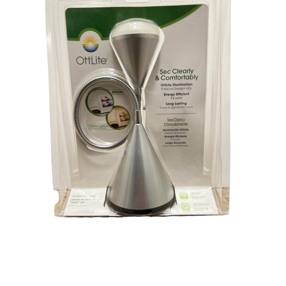OTTLITE NATURAL DAYLIGHT LED CONE LIGHT PL-0015 320 LUMENS 60 WATT‎ Dash light